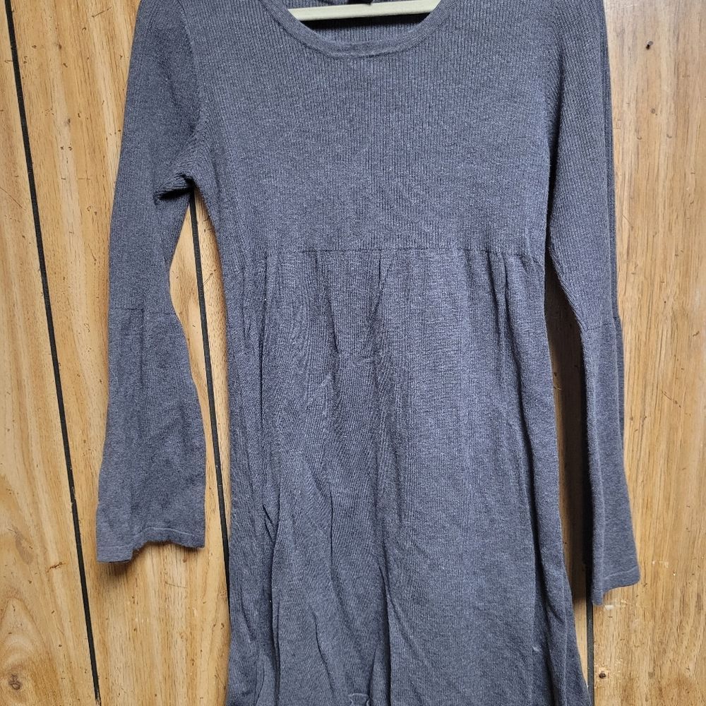 Grey bell sleeve Sweater dress